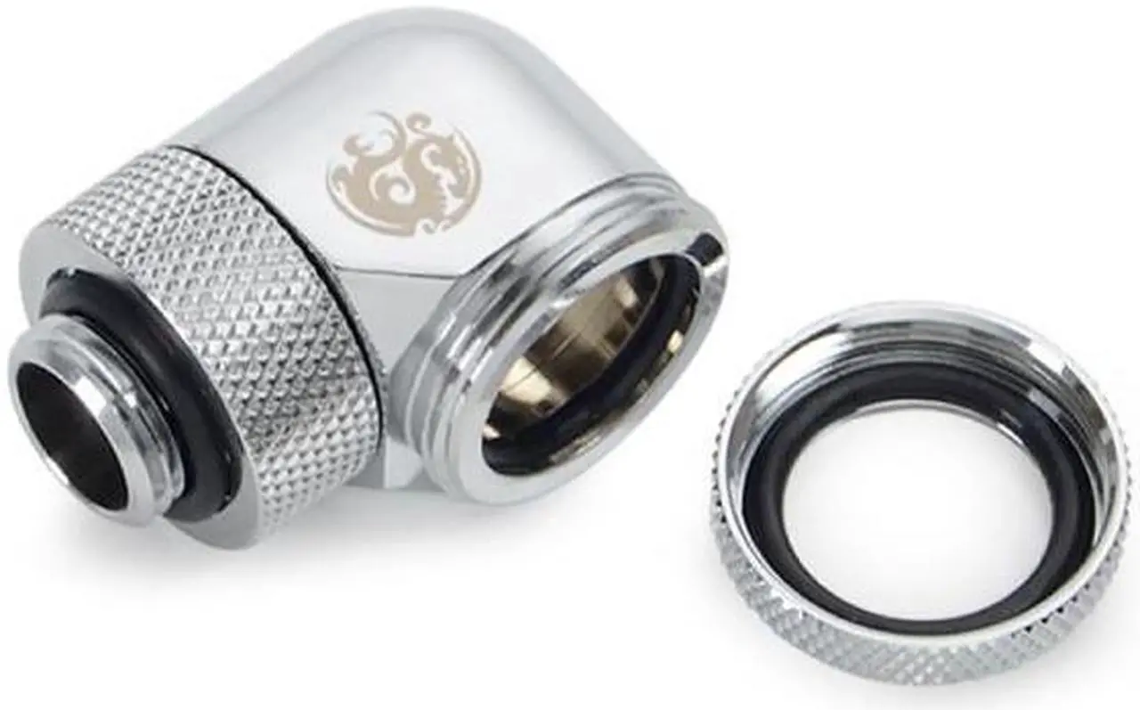 Alt view image 2 of 3 - Bitspower Silver Shining Enhance Rotary G1/4" 90-Degree Multi-Link Adapter For OD 16MM (2PCS)