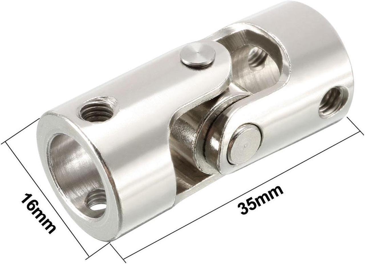 Alt view image 3 of 4 - 2pcs 10mm to 10mm Rotatable Universal Steering Shaft U Joint Coupler L35XD16