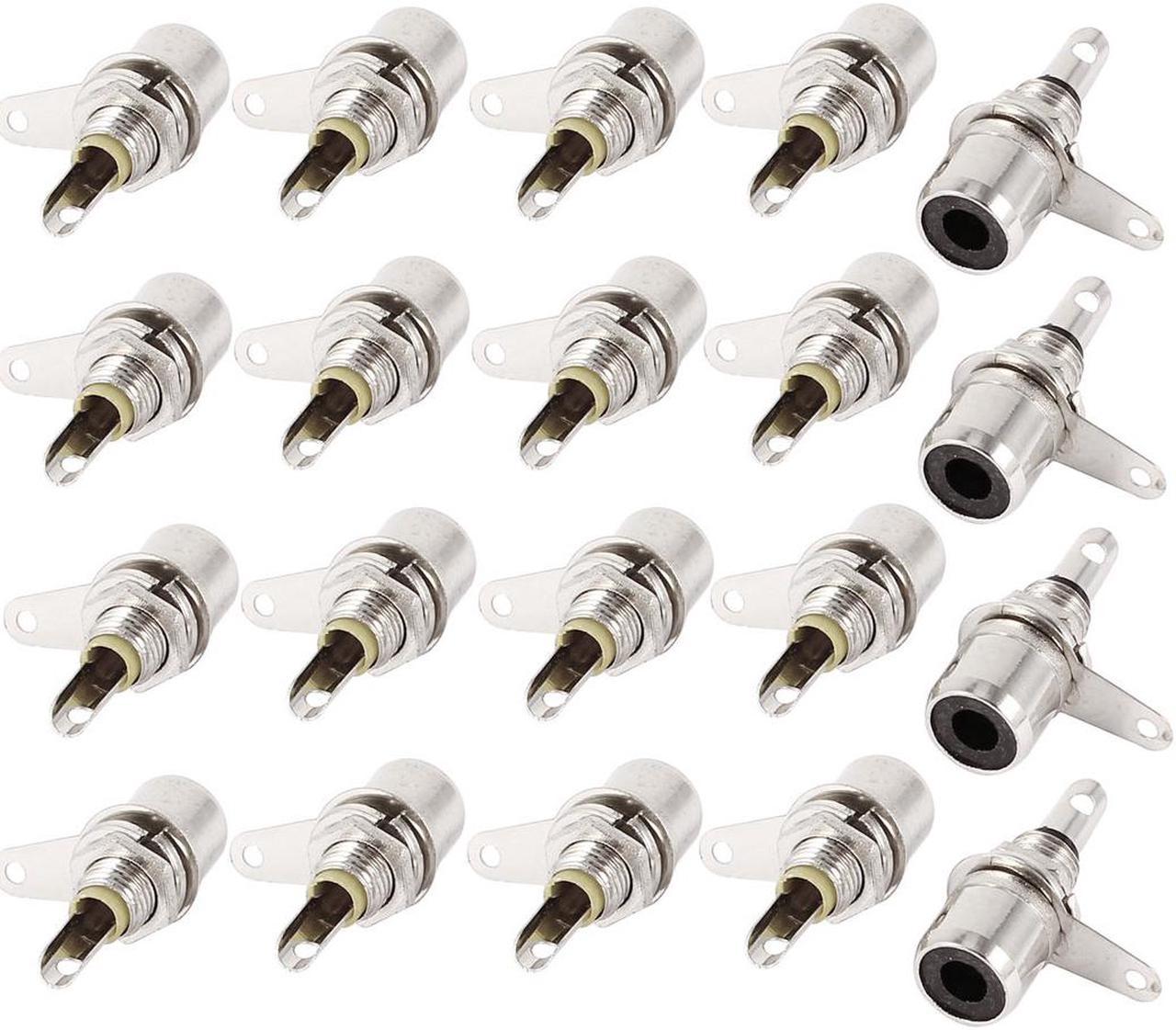 Unique Bargains 20 x Solder Type Metal RCA Female Jack Audio Terminal Bulkhead Connector Coupler