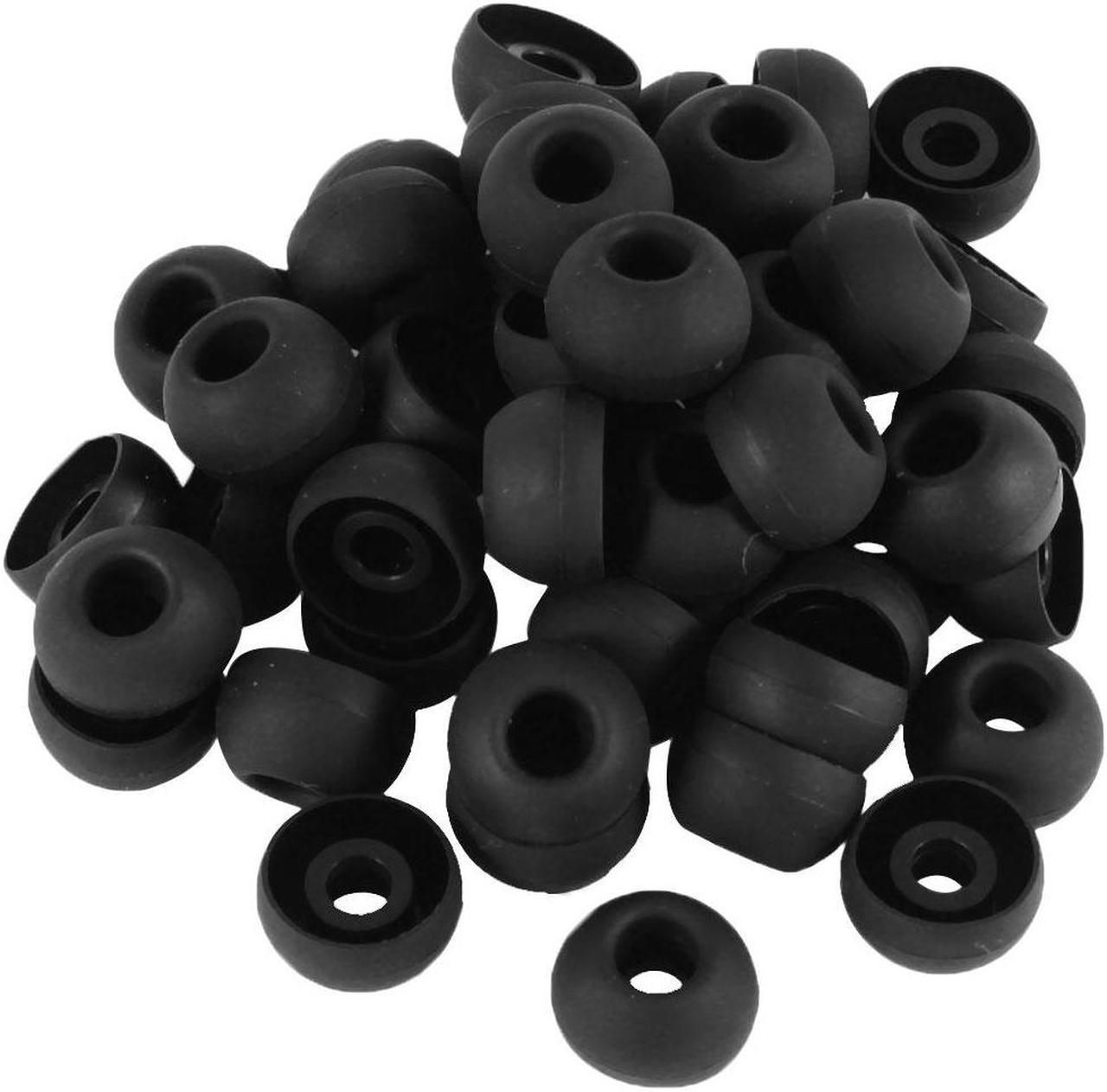 Silicone in Ear Earphone Pad Earbud Cap Tip Cover Replacement Black 50 Pcs