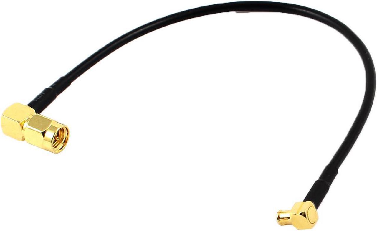 SMA Curved Male to MCX Male Connecting Port Extension Cable Cord 19.5cm