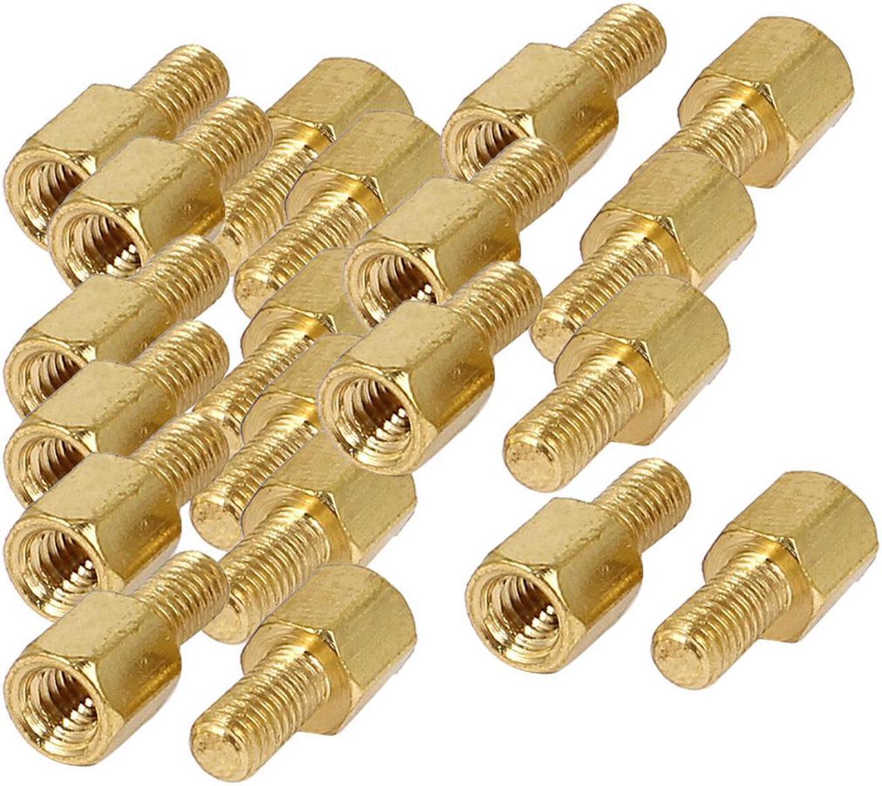 Motherboard M3x5+6mm Female Male Threaded Brass Hexagon Standoff Spacer 20 Pcs