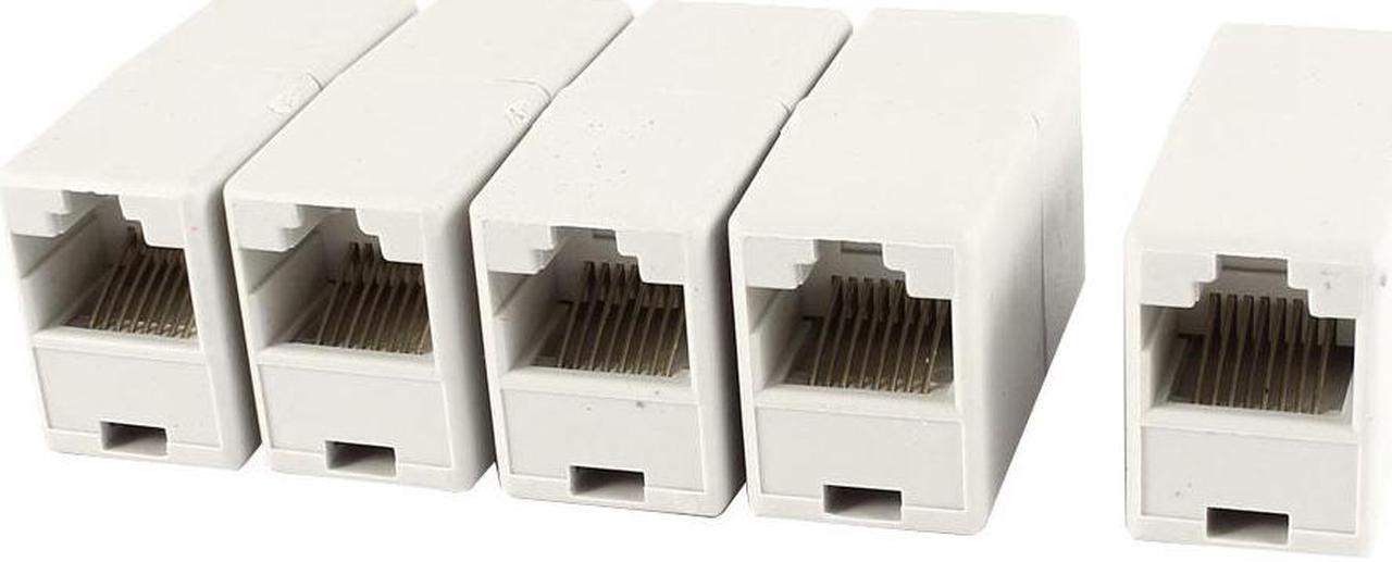 Unique Bargains 5 Pieces RJ45 Female to Female Couplers 8C CAT5e Ethernet Network Inline Modular