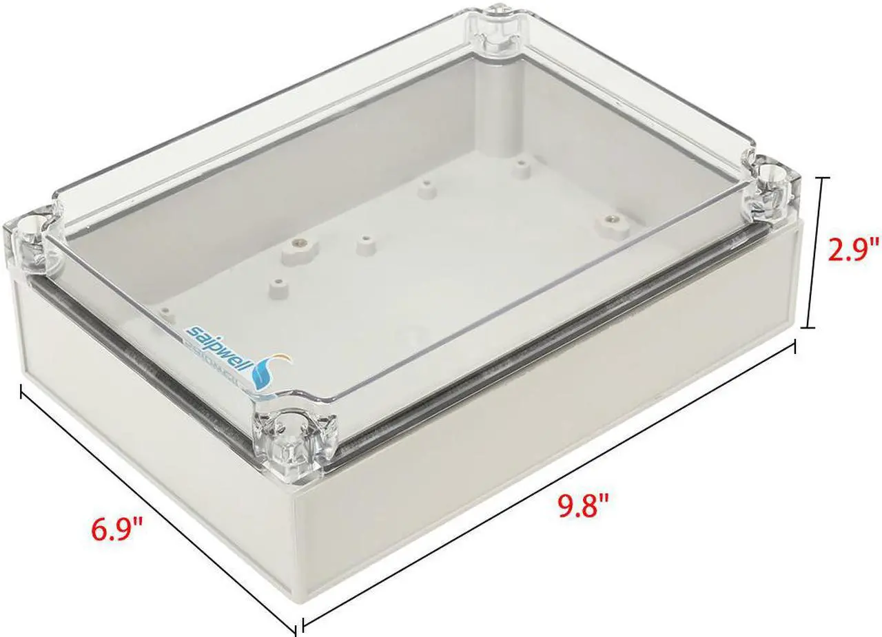 Alt view image 2 of 5 - 6.9"x9.8"x2.9"ABS Waterproof Junction Box Universal Project Enclosure w PC Cover