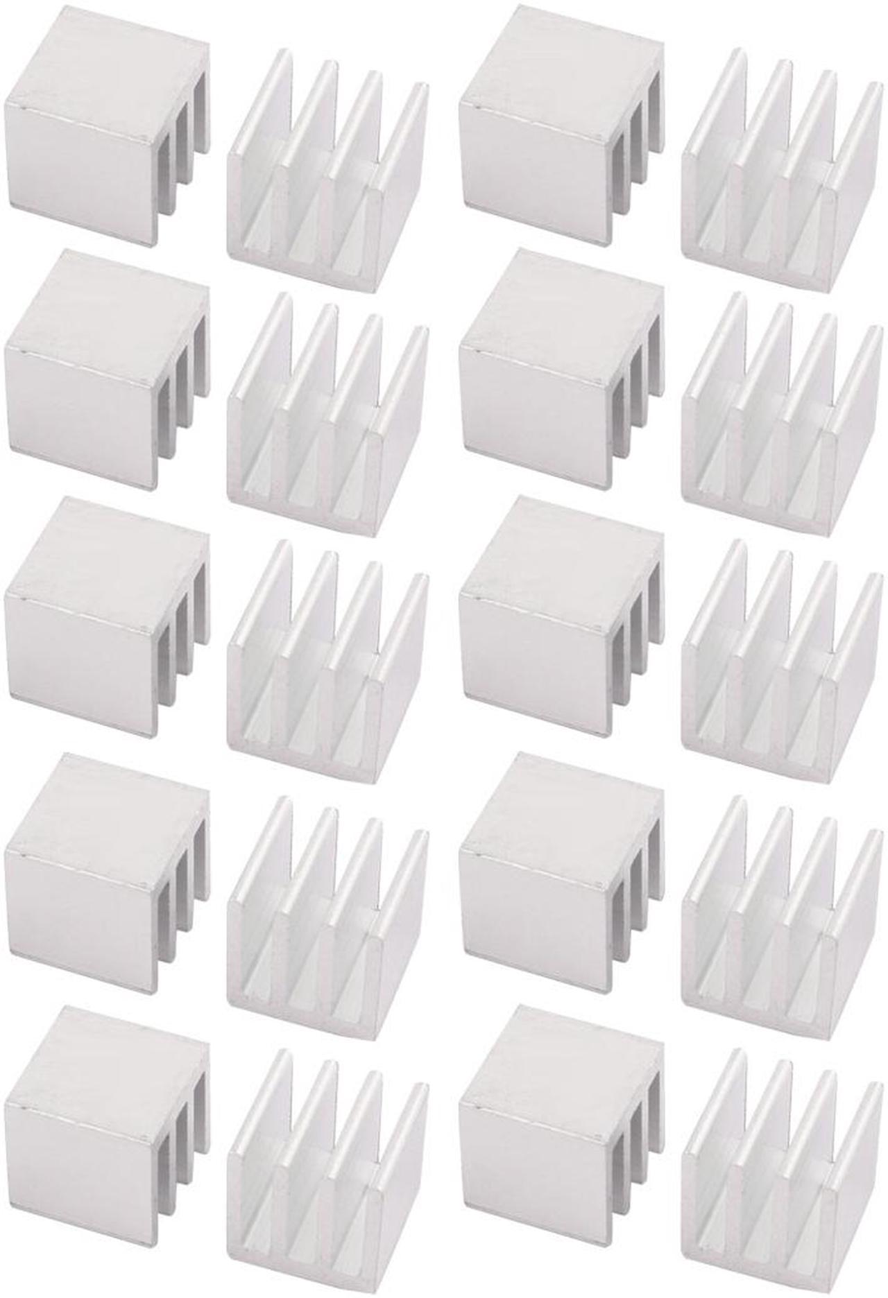 20Pcs 10mm x 10mm x 10mm Aluminum Heatsink Radiator Cooling Fin Silver Tone