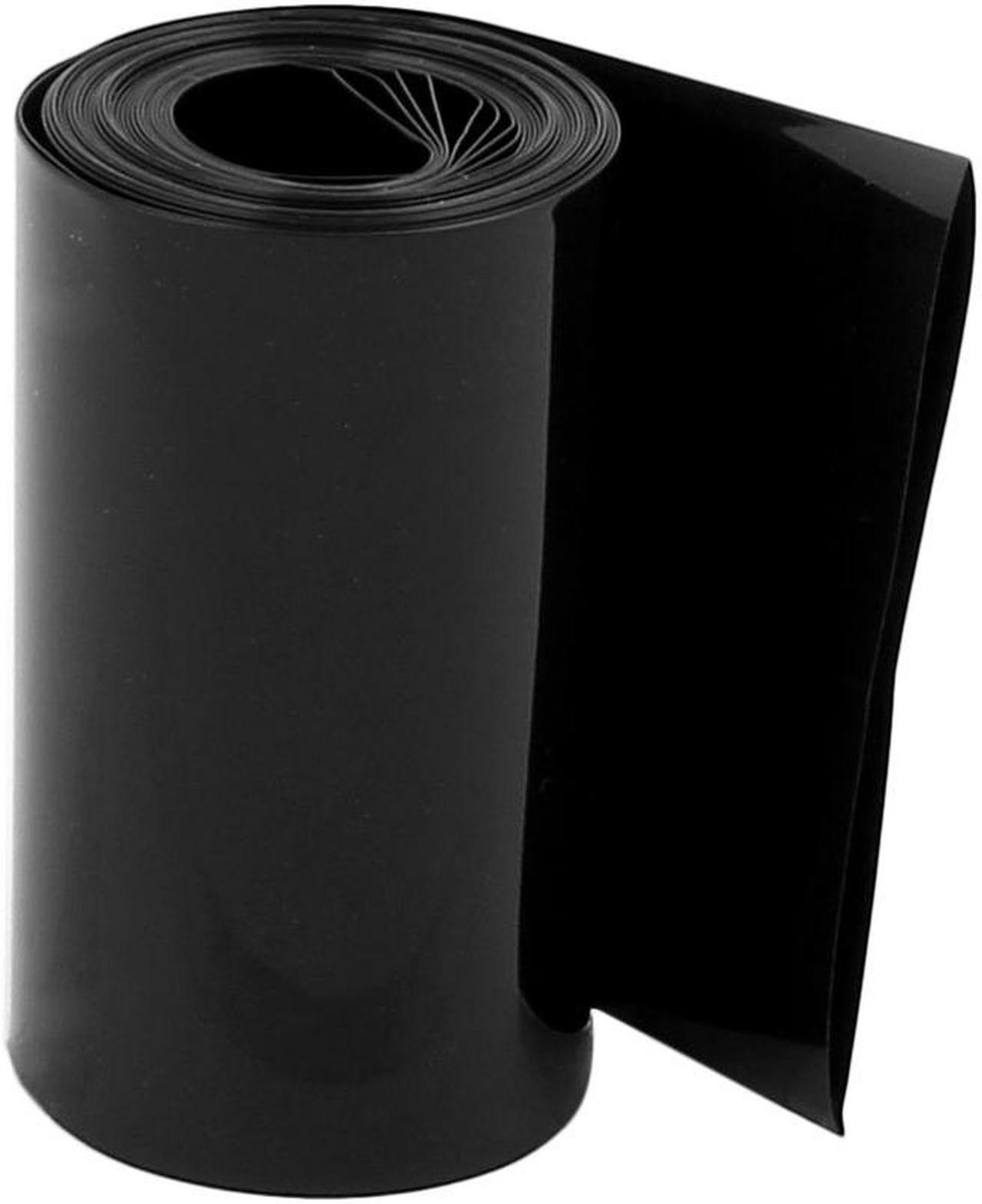 Main image of 75mm Flat Width 2.1M Length PVC Heat Shrink Tube Black for 18650 Batteries