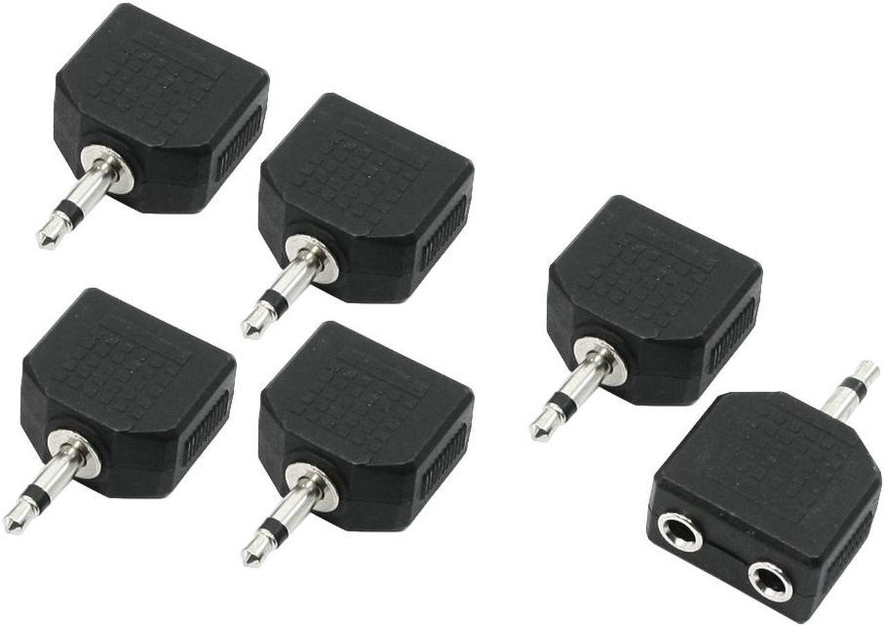 Unique Bargains 6Pcs 3.5mm Mono Audio Male Plug to Dual 3.5mm Mono Female Jack Splitters