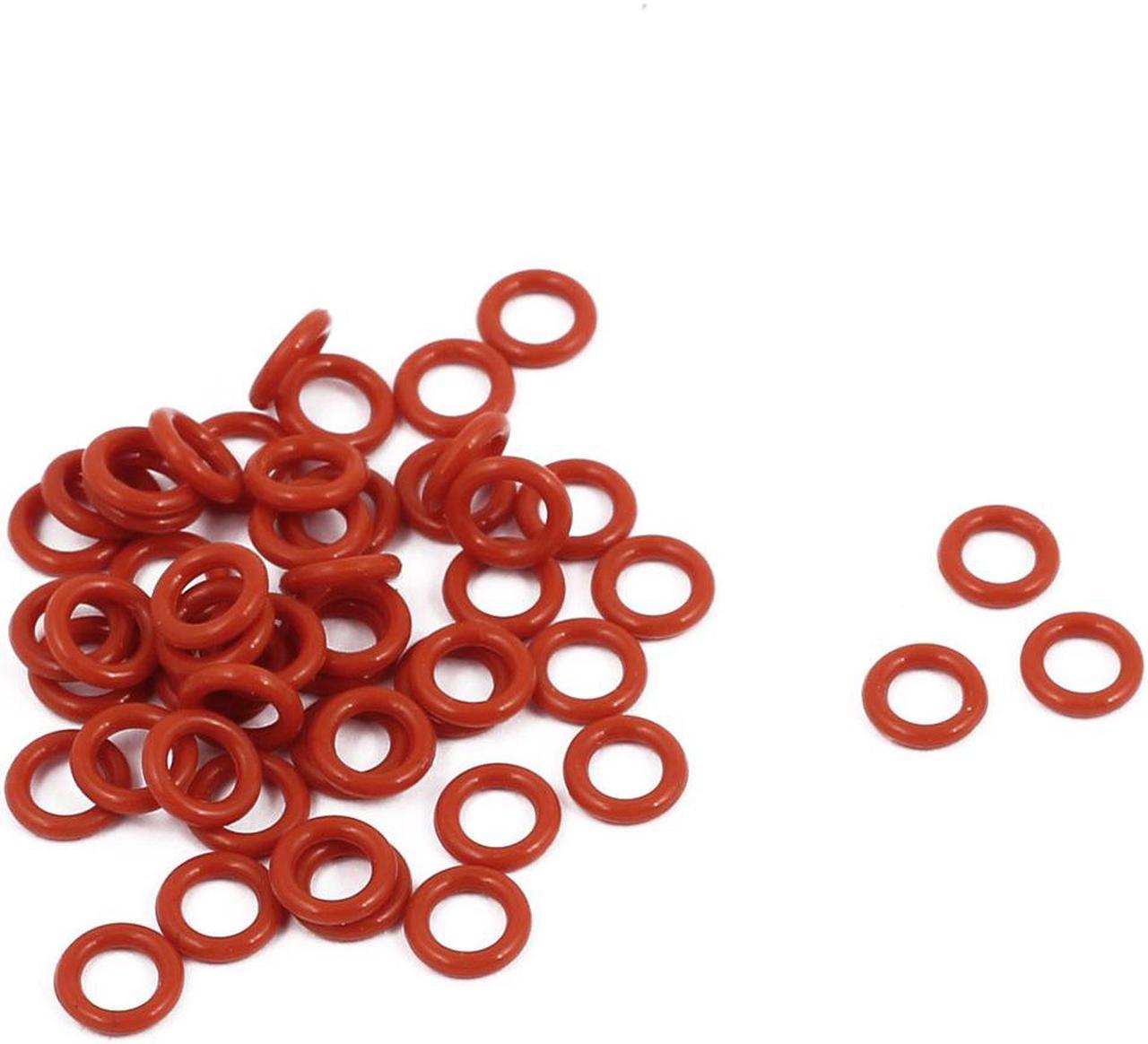 50Pcs 5mm x 1mm Rubber O-rings NBR Heat Resistant Sealing Ring Grommets Red