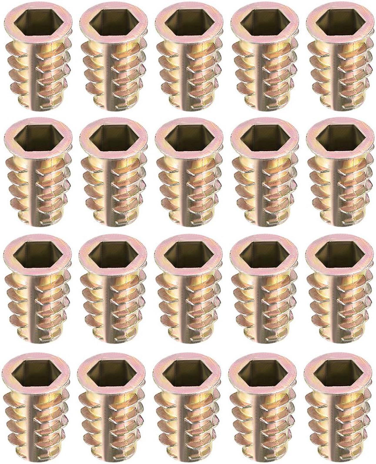 Threaded Insert Nuts Zinc Alloy Hex Socket M10 Internal Thread 23mm Length 20pcs