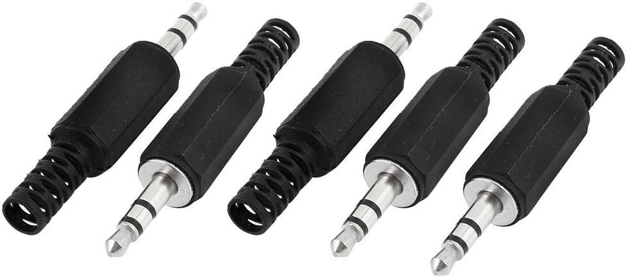 Unique Bargains 5 PCS Booted Headphone Stereo 3.5mm 1/8 Male Plug Jack Audio Connector