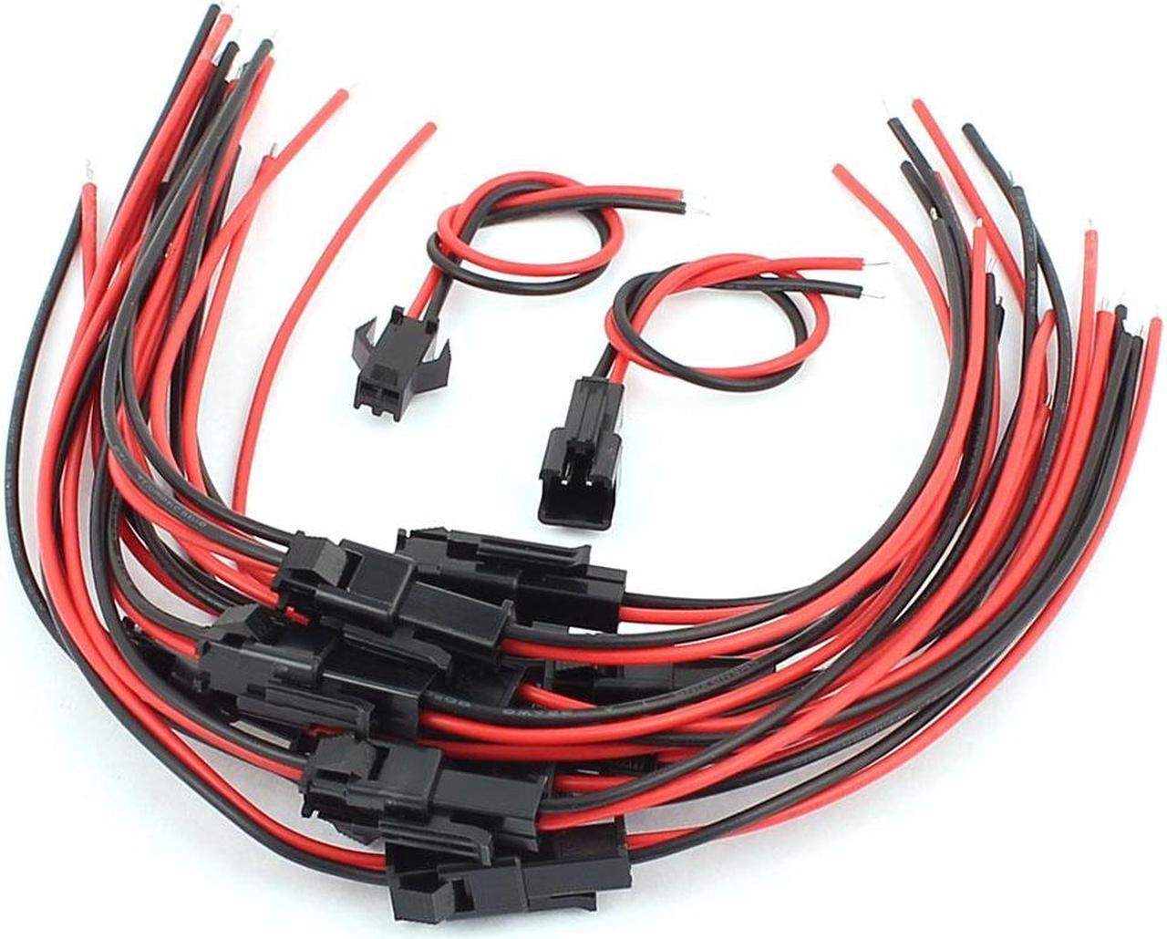 12 Pairs 20cm Length SM 2-Pin Connector Plug Male to Female Wire Connector