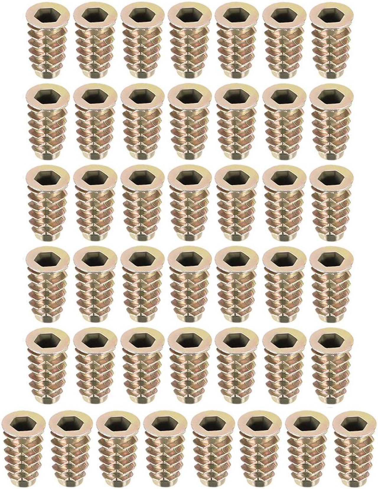 Threaded Insert Nuts Zinc Alloy Hex Socket M6 Internal Threads 19mm Length 50pcs