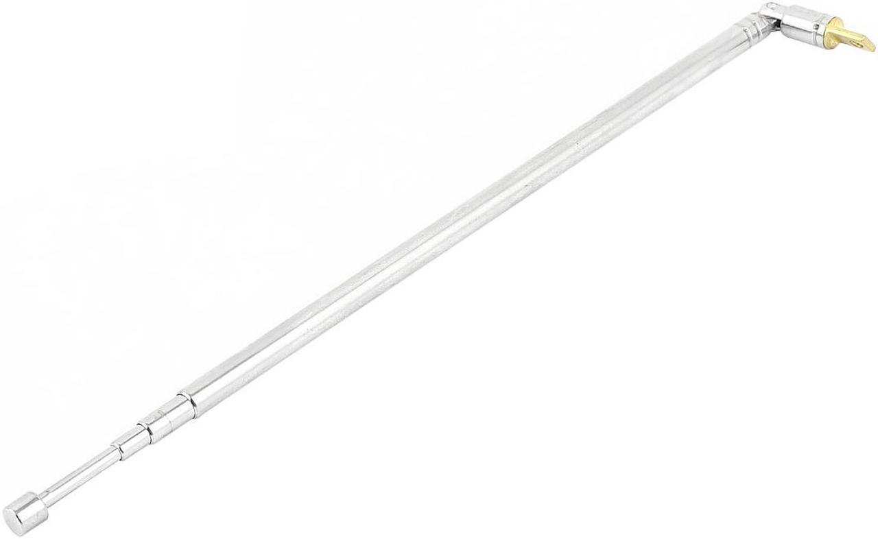 Unique Bargains FM AM Radio TV 4 Section Telescoping Whip Antenna Aerial 21.5-62.5cm Silver Tone