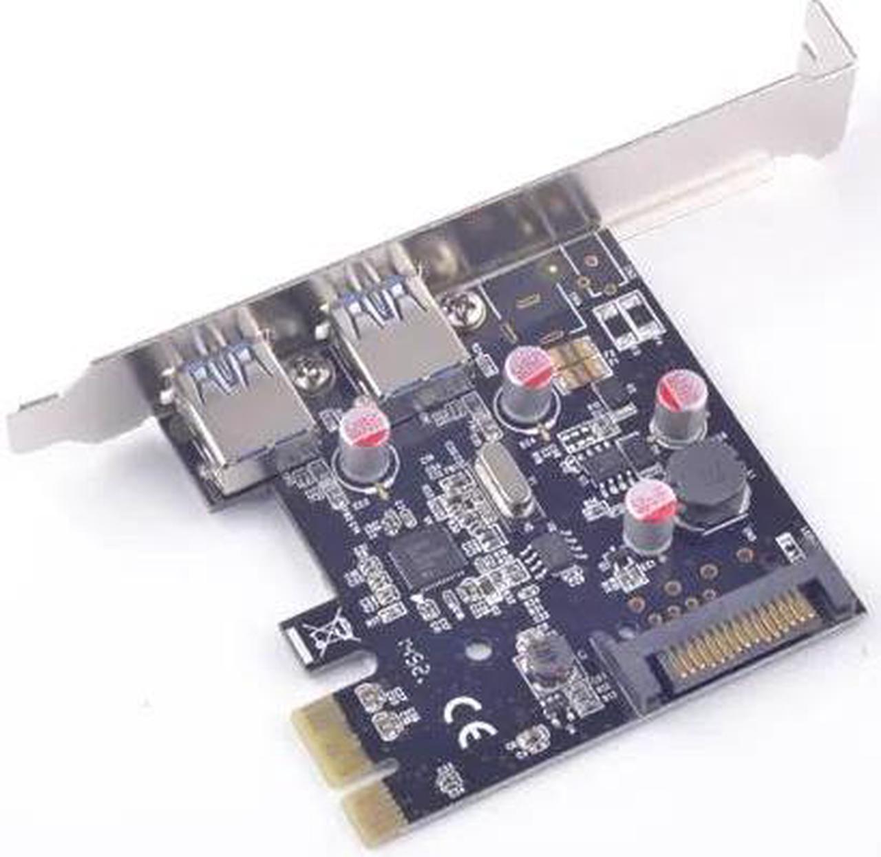 2 Port Super Speed 5Gb USB3.0 Expansion Card PCIe Host Controller for Desktop PC