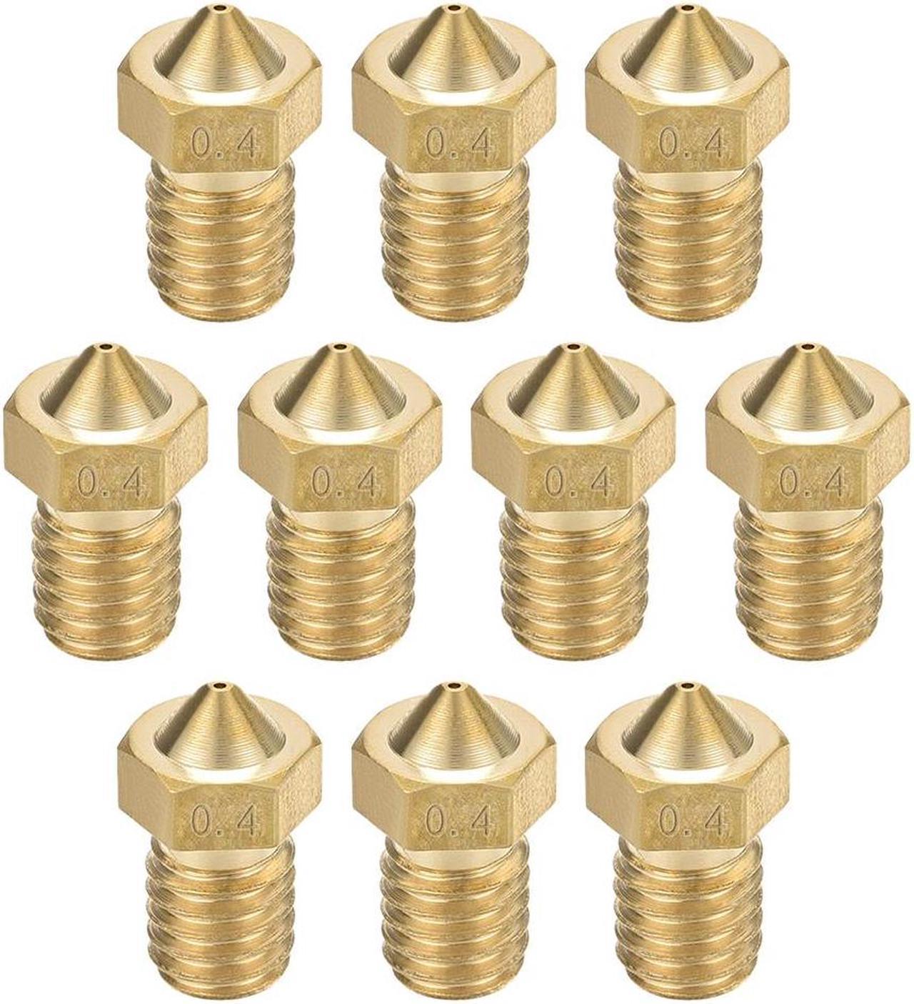 0.4mm 3D Printer Nozzle, Fit V6 Extruder Head, for 1.75mm Filament Brass 10pcs