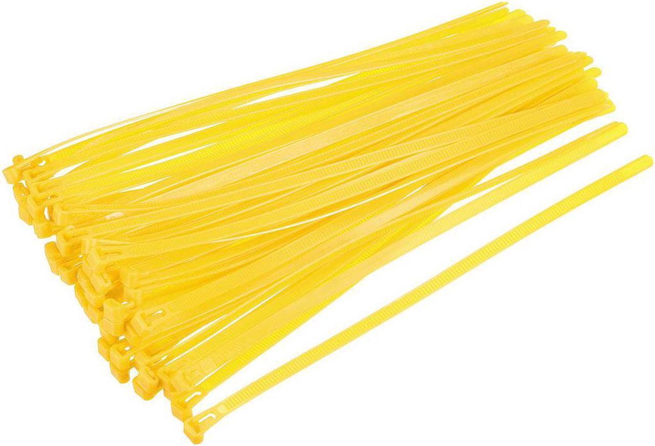 Reusable Cable Ties 300mmx7.4mm Adjustable Nylon Zip Ties Wraps Yellow 40pcs