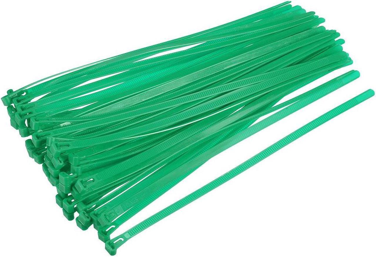 Reusable Cable Ties 450mmx7.4mm Adjustable Nylon Zip Ties Wraps Green 40pcs