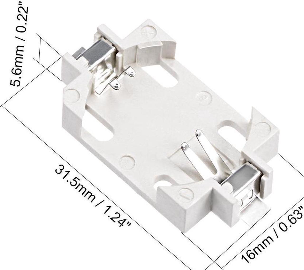 Alt view image 2 of 3 - 10Pcs Horizontal Coin Button Battery Holder White Container Case for CR2032