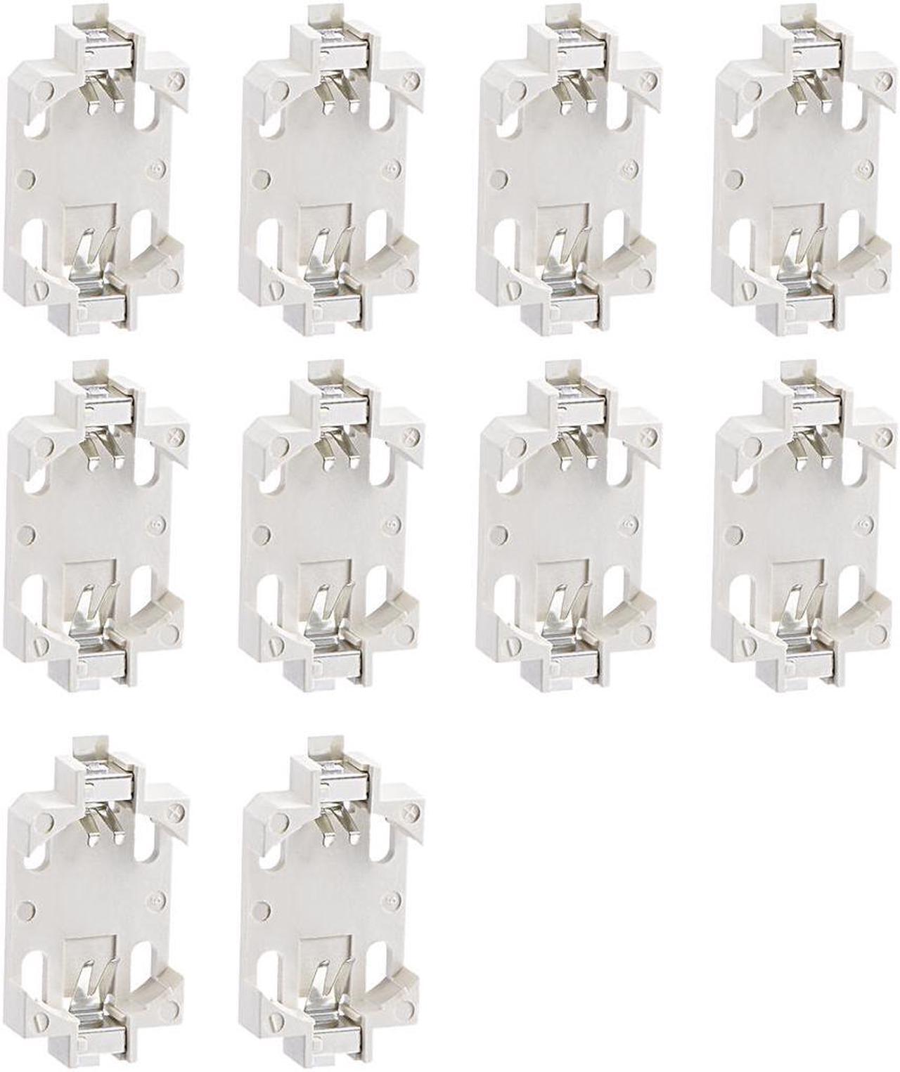 Main image of 10Pcs Horizontal Coin Button Battery Holder White Container Case for CR2032