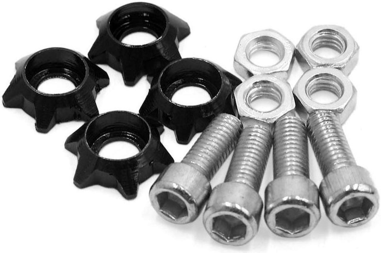 4Pcs Black Metal 6mm Thread Motorcycle Hexagon License Plate Bolts Screws