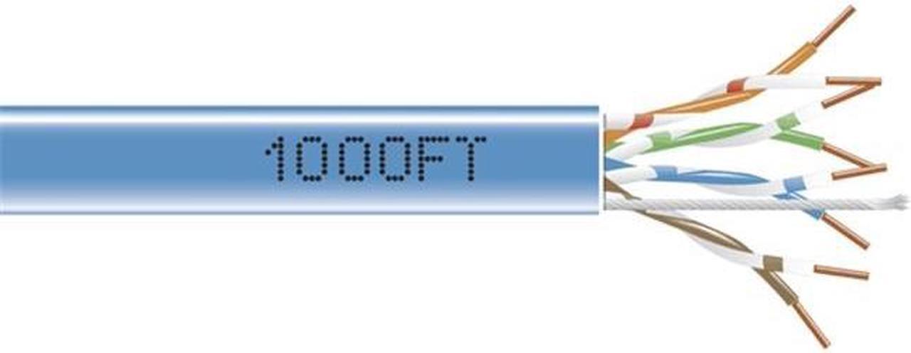Main image of Black Box EYN850A-PB-1000 CAT5e 350-MHz Solid Bulk Cable - Unshielded, Plenum, Blue, 1000 ft. Pull Box
