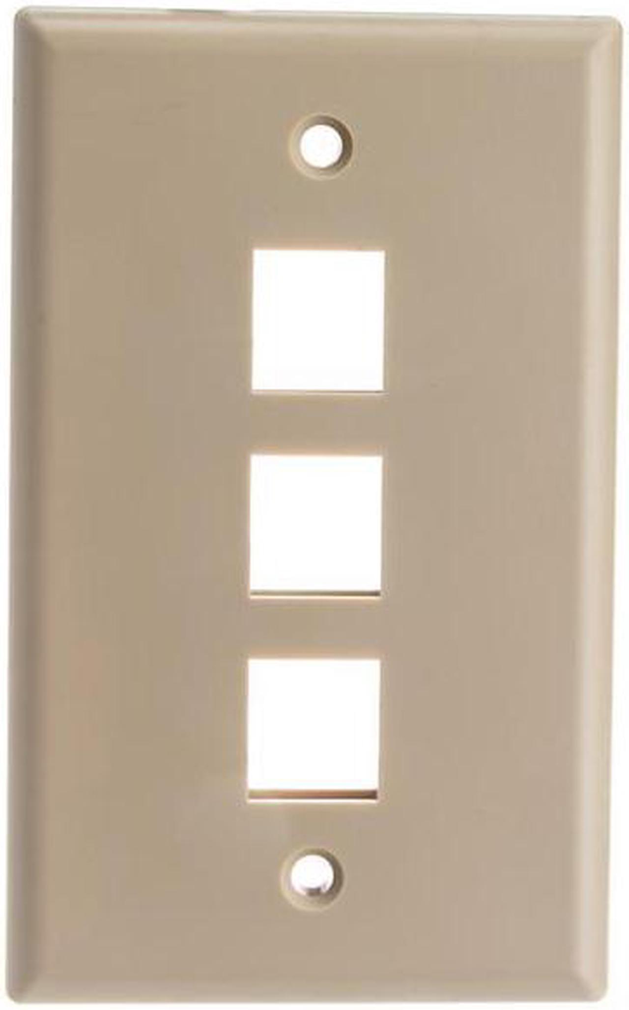 Alt view image 2 of 3 - Cable Wholesale Decora Wall Plate Insert 2 Hole For Keystone Jack - White
