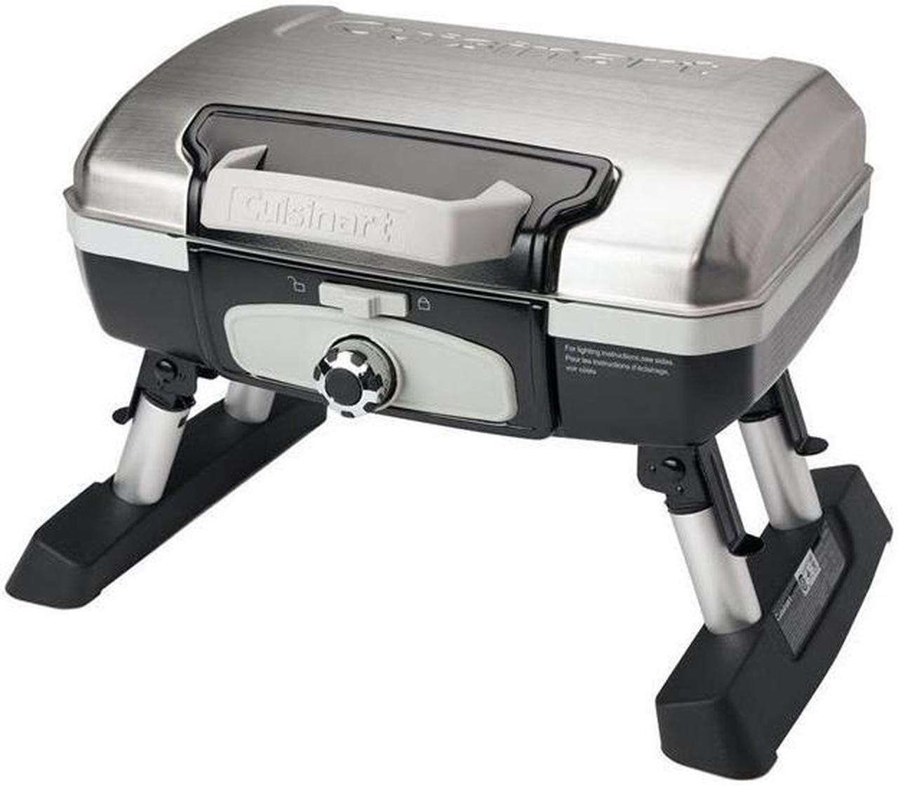 Alt view image 4 of 7 - Cuisinart CGG-180TS - Petit Gourmet Portable Tabletop Gas Grill, Stainless Steel