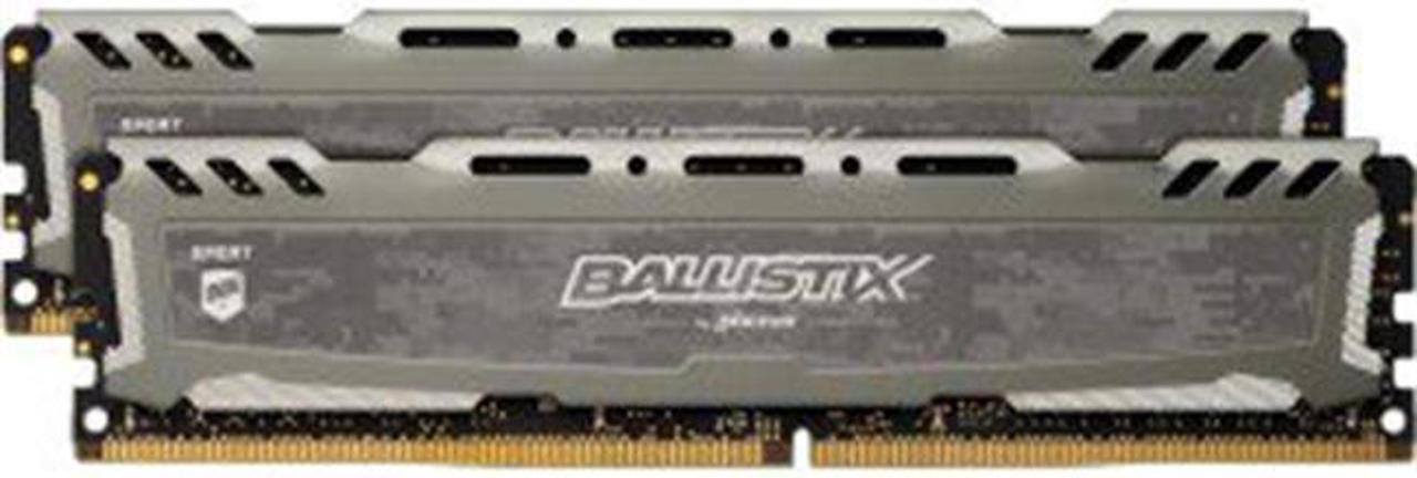 Alt view image 2 of 2 - 16GB Crucial Ballistix Sport LT Series PC4-24000 3000MHz DDR4 CL16 Memory Kit (2x8GB) - Grey