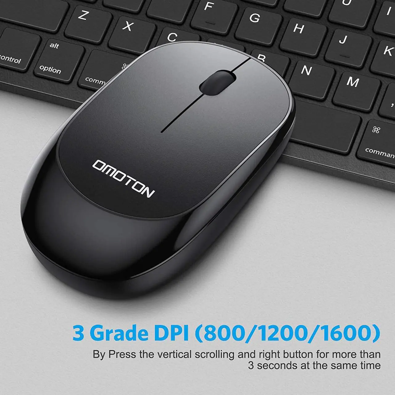 Alt view image 6 of 7 - OMOTON Bluetooth Keyboard and Mouse Combo, Wireless Keyboard Mouse for iPad Pro 13,11(2024)/12.9, iPad 10th/9th/8th/7th Gen, iPad Air 6/5/4, and Bluetooth Enabled Devices (Black)