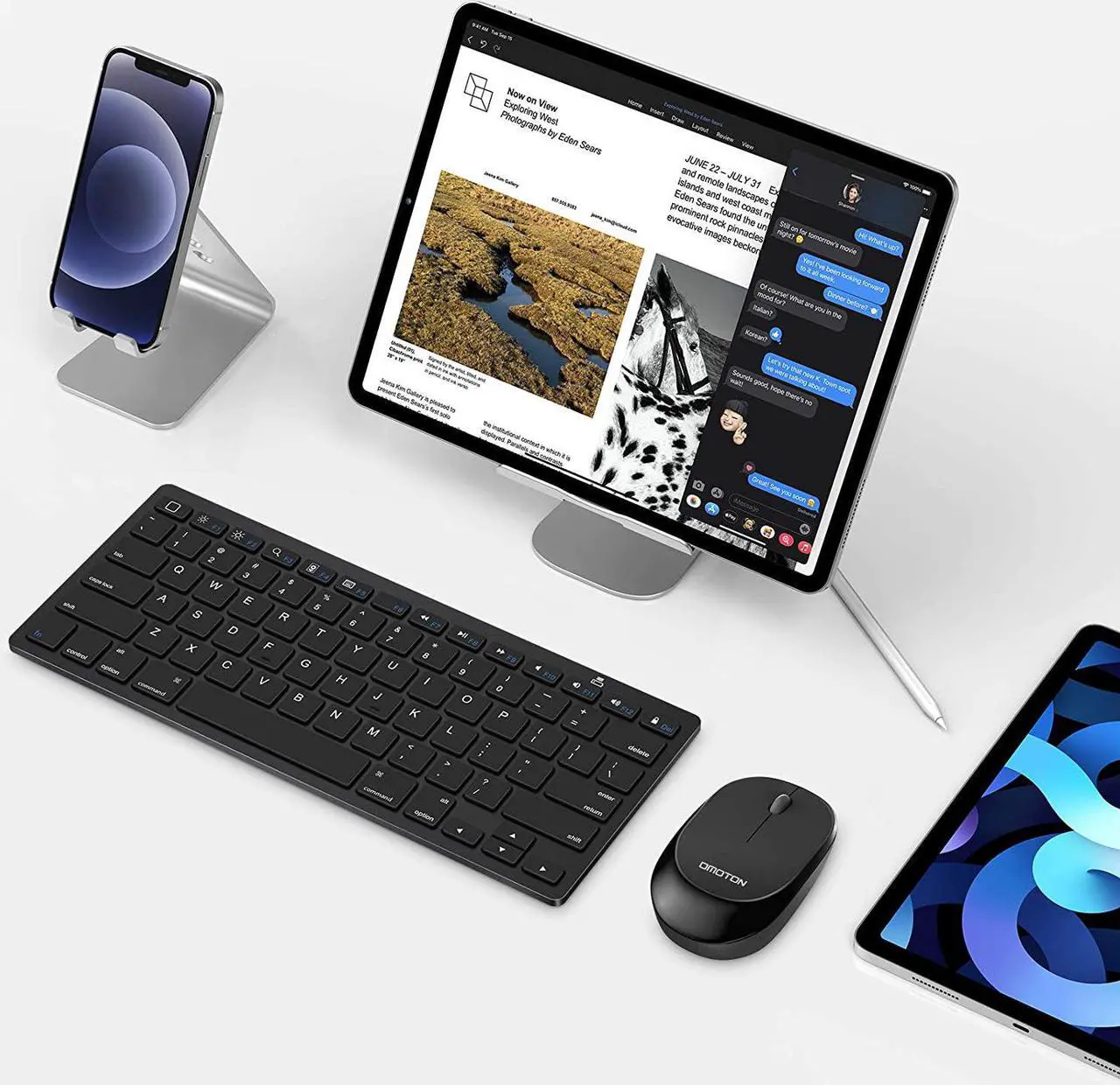 Alt view image 5 of 7 - OMOTON Bluetooth Keyboard and Mouse Combo, Wireless Keyboard Mouse for iPad Pro 13,11(2024)/12.9, iPad 10th/9th/8th/7th Gen, iPad Air 6/5/4, and Bluetooth Enabled Devices (Black)