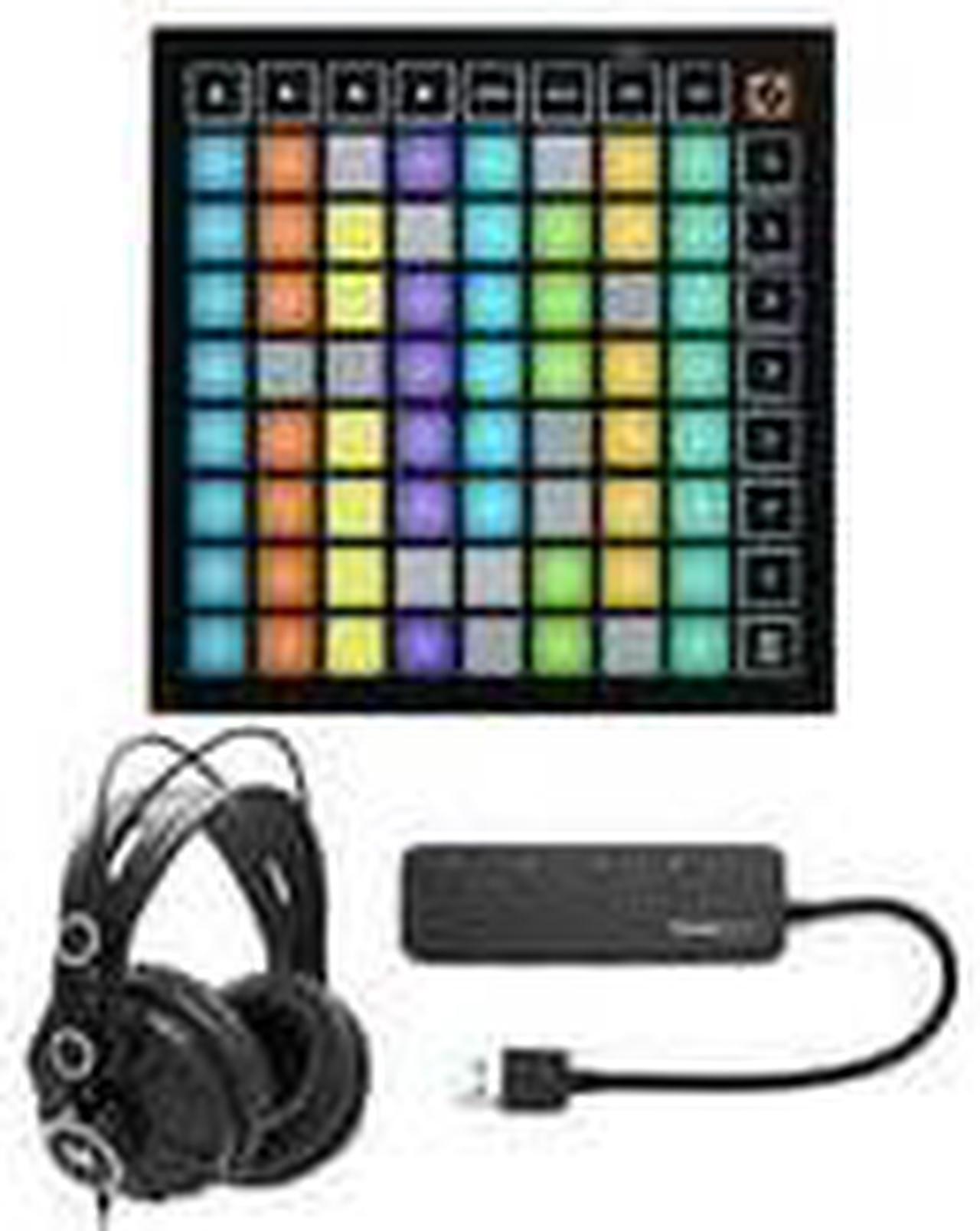Alt view image 2 of 7 - Novation Launchpad Mini MK3 Grid Controller with Headphones and USB Hub