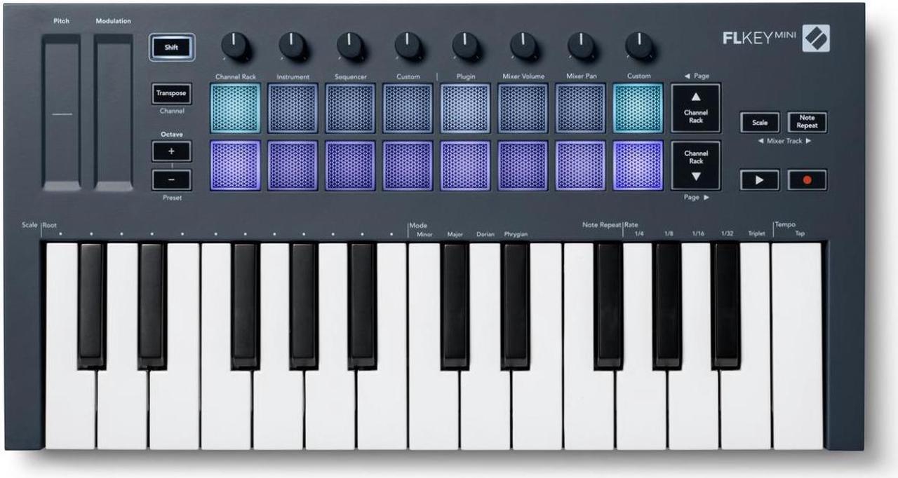 Alt view image 6 of 7 - Novation FLkey Mini MIDI Keyboard Controller for FL Studio w/ Pedal and USB Hub