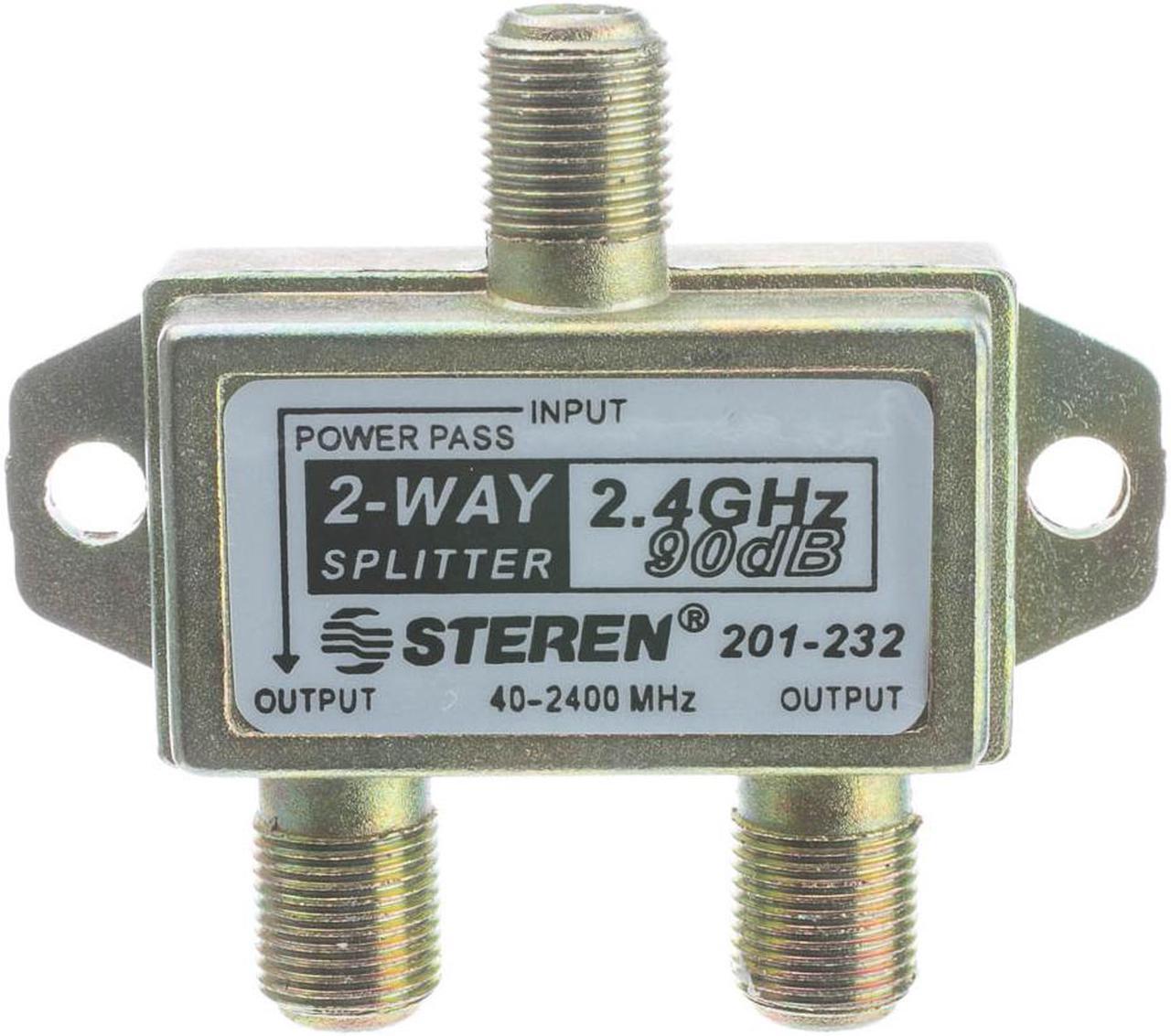 Alt view image 4 of 4 - Cable Wholesale F-Pin Coaxial Splitter 2 Way, 2 Ghz 90 Db, DC Passing On One Port