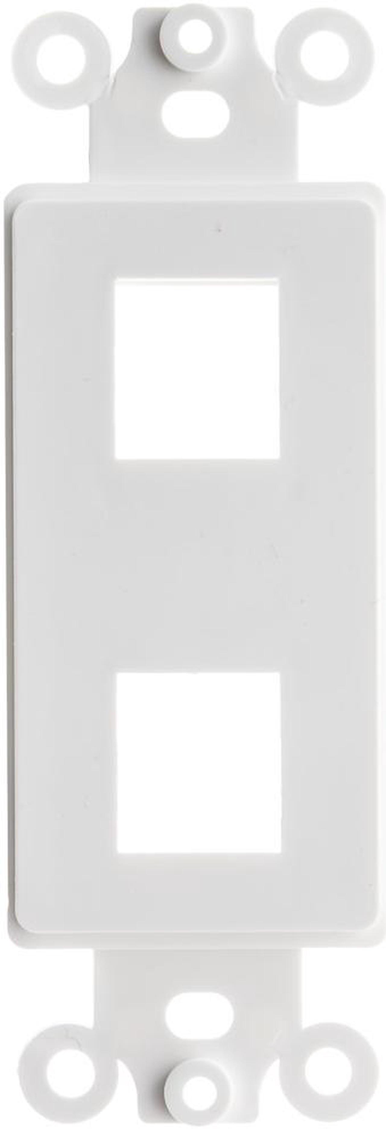 Alt view image 3 of 3 - Cable Wholesale Decora Wall Plate Insert 2 Hole For Keystone Jack - White