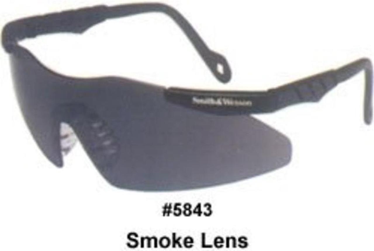 Alt view image 2 of 14 - Magnum 3G Safety Eyewear, Smoke Polycarb Anti-Scratch Lenses, Black Ny