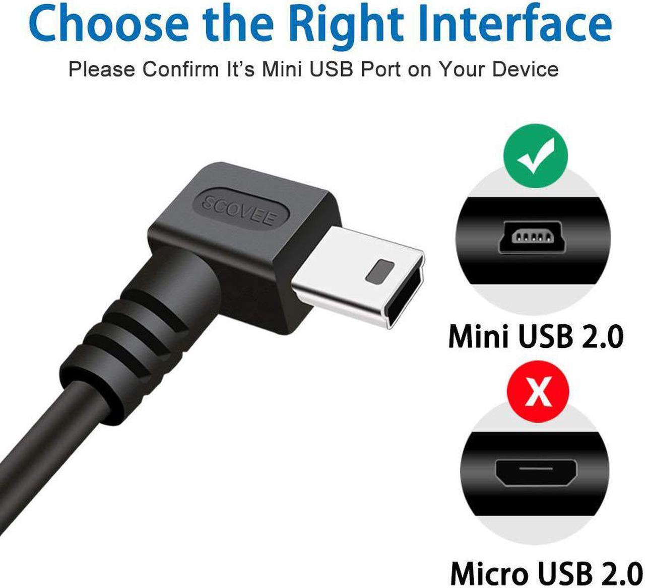 Alt view image 2 of 5 - Mini USB Cable 90 Degree 2Pack 6ft for Garmin Nuvi GPS,Canon PowerShot/Rebel/EOS/DSLR/ELPH,Dash Cam,SatNav,Camcorders,Car,Camera USB Cable Right Angle Mini-B Charger Cord Data Sync Charging Adapter