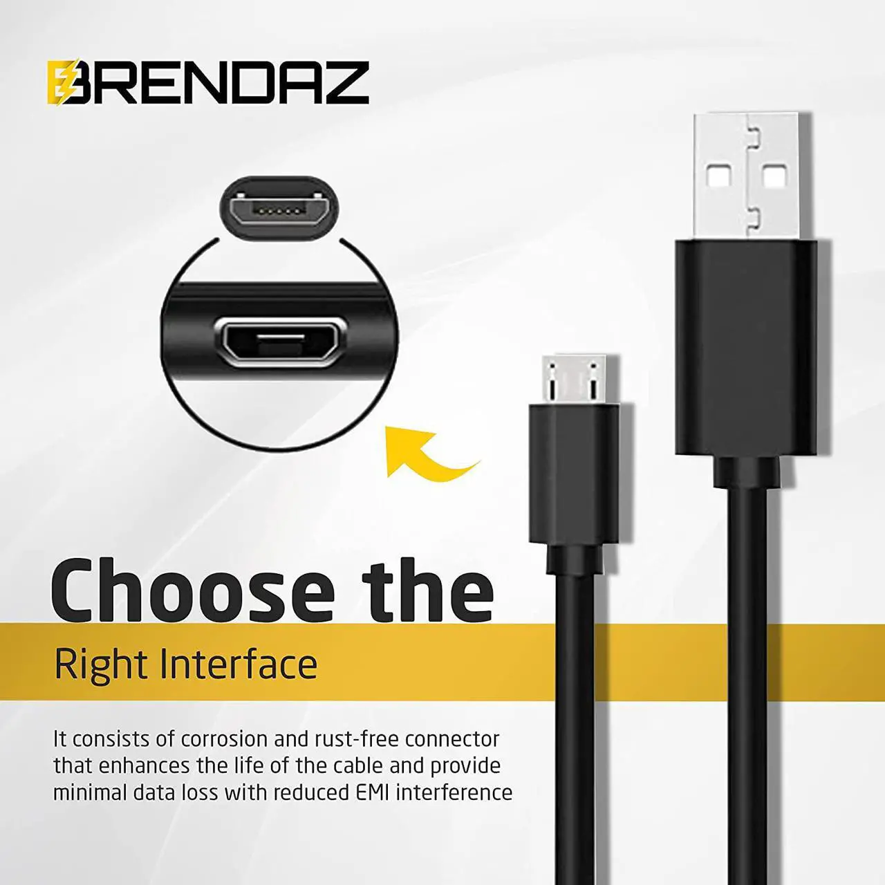 Alt view image 3 of 6 - BRENDAZ Compatible Canon Camera USB Cable for Canon EOS M50 Mirrorless, EOS 90D Cameras, USB 2.0 Cable Micro USB (6-Feet)