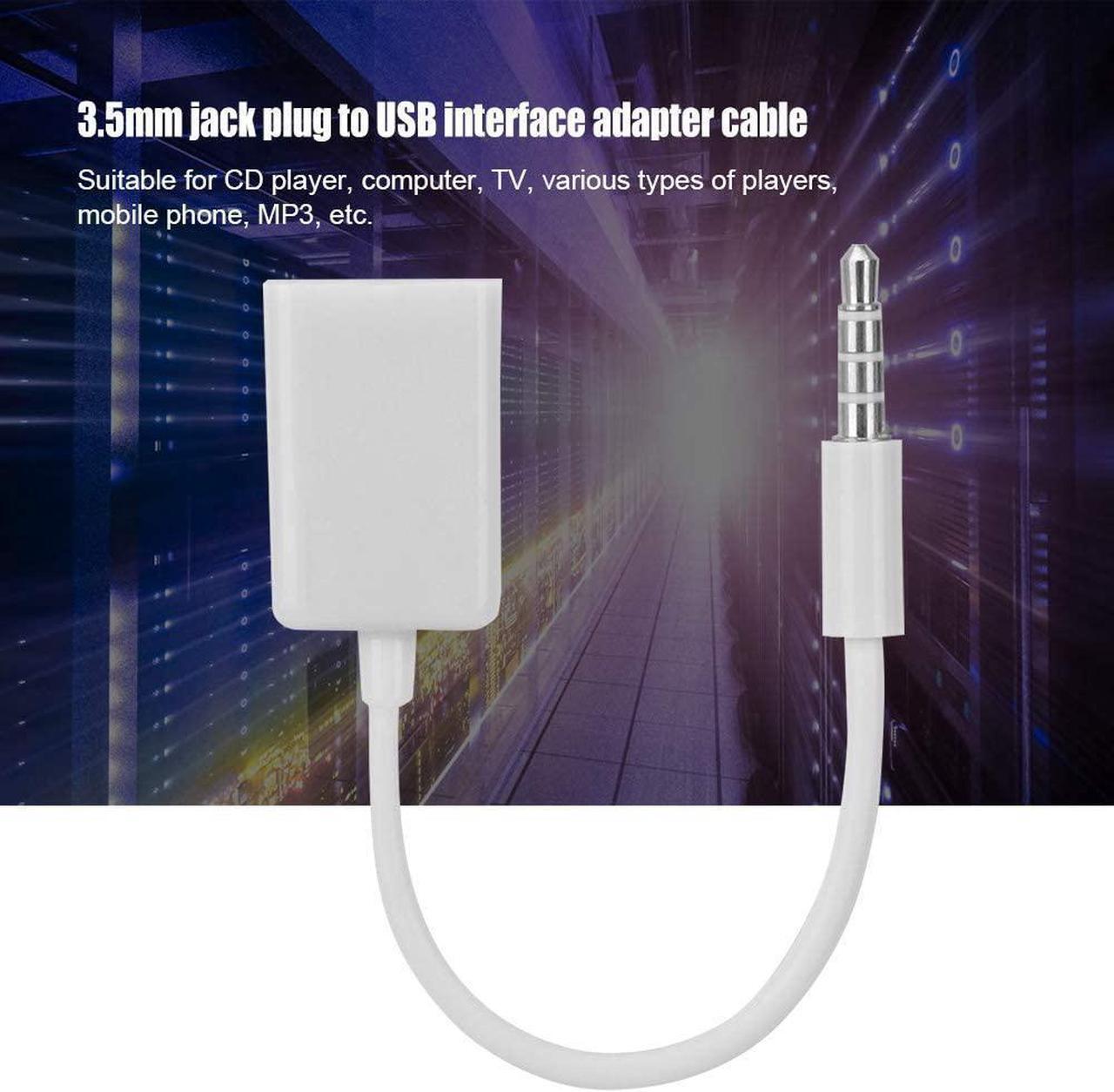 Alt view image 2 of 6 - USB to AUX Adapter 3.5mm Stereo Male Aux Audio Plug Jack to USB Female Adapter Cord Oxygen-Free Copper Converter Cable for Mobile Phone/CD Player/MP3/Computer/TV