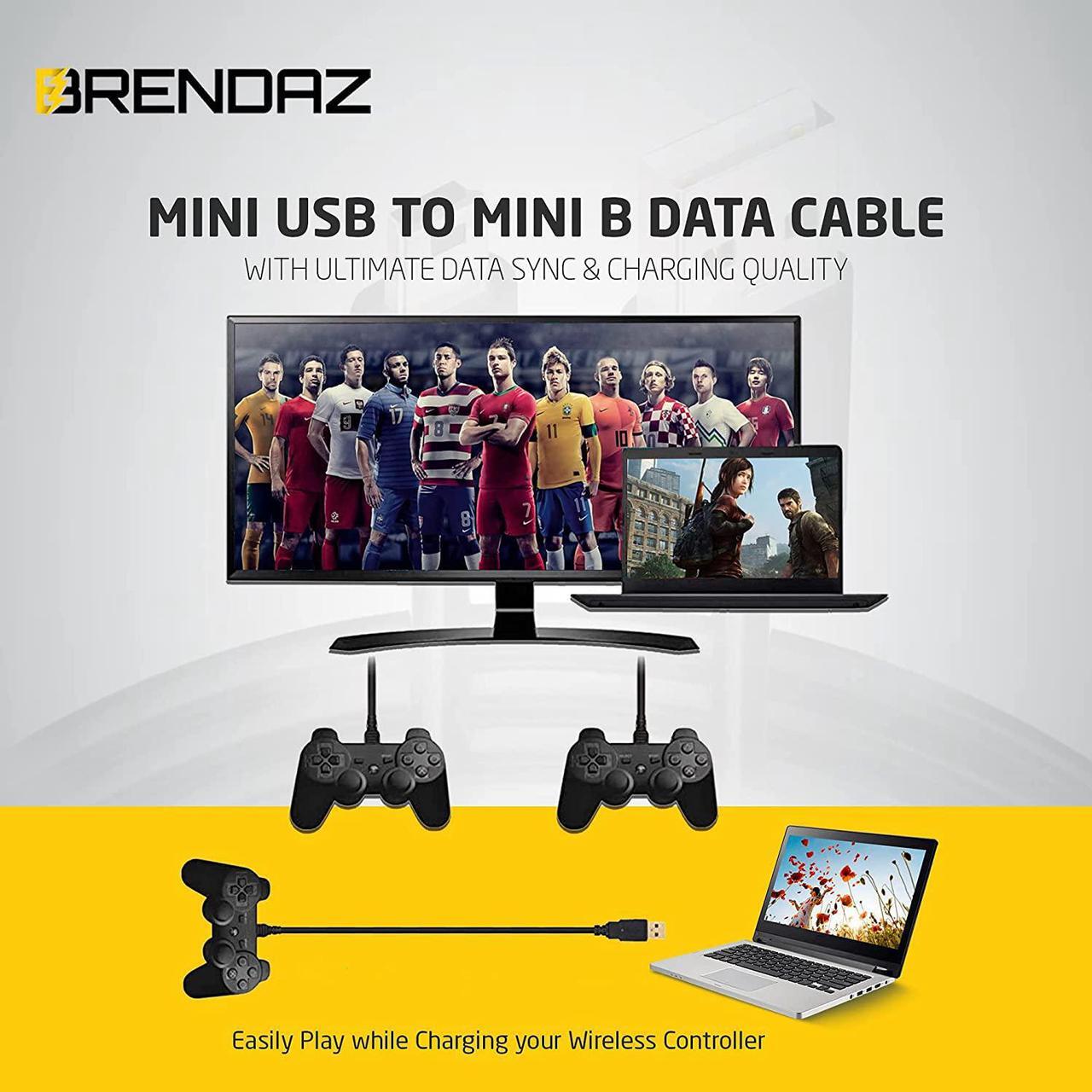 Alt view image 4 of 7 - BRENDAZ - Mini USB to Mini B Data Cable \u2013 Mini B Cable with Ultimate Data Sync & Charging Quality Compatible with PS3, Dash Cam, Digital Cameras, PDA, Scanners, etc. (3-Feet)