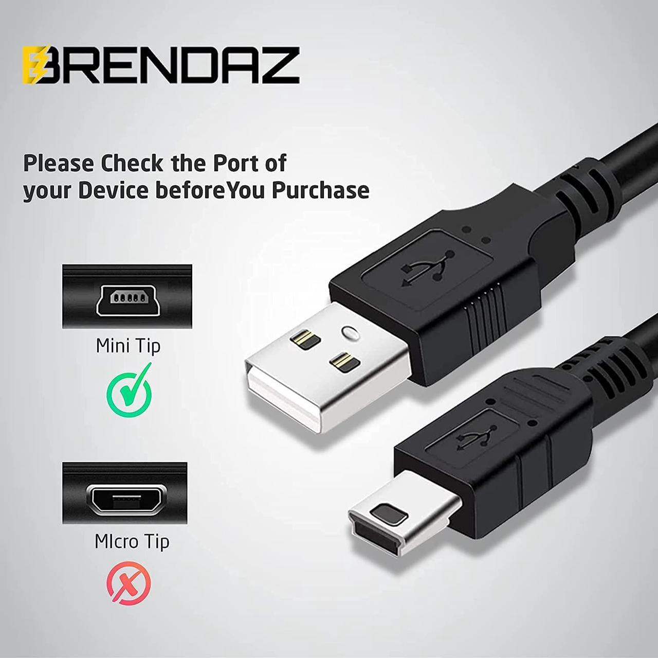 Alt view image 5 of 7 - BRENDAZ - Mini USB to Mini B Data Cable \u2013 Mini B Cable with Ultimate Data Sync & Charging Quality Compatible with PS3, Dash Cam, Digital Cameras, PDA, Scanners, etc. (3-Feet)