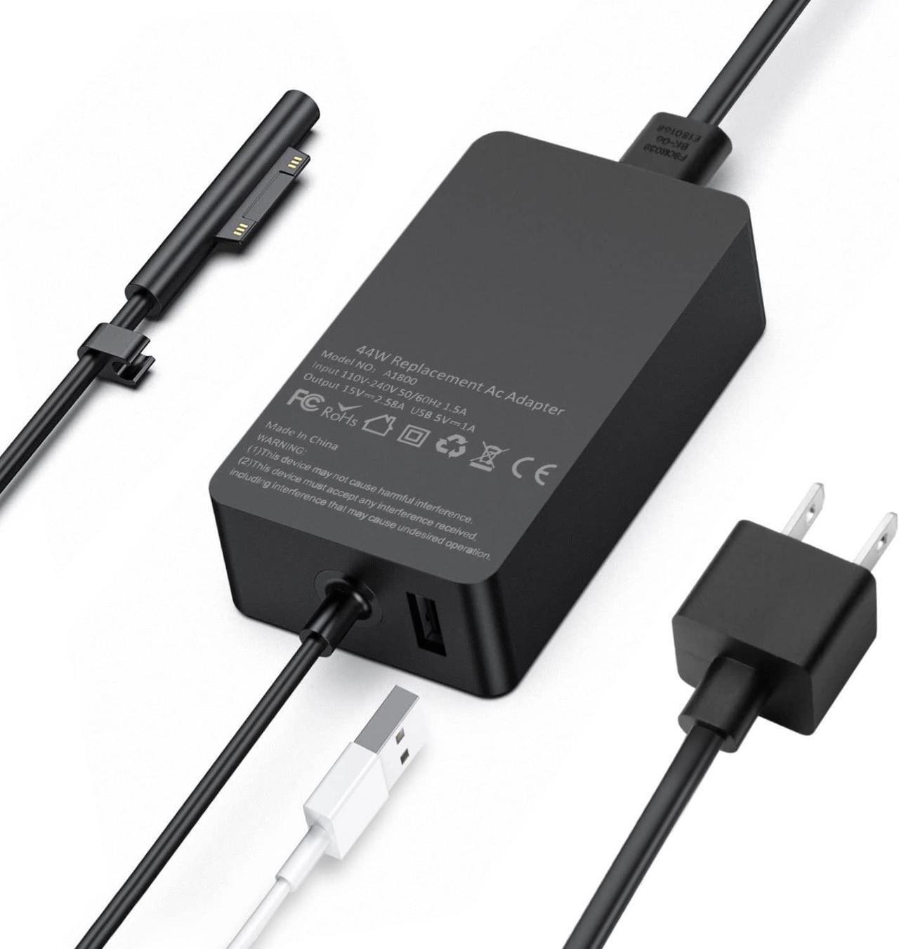 Main image of Surface Charger, 44W 15V 2.58A Power Supply Adapter Charger for Microsoft Surface Pro 3/4/5/6/7, Surface Book, Surface Go 1/2, Surface Laptop, with 6FT DC Power Cord