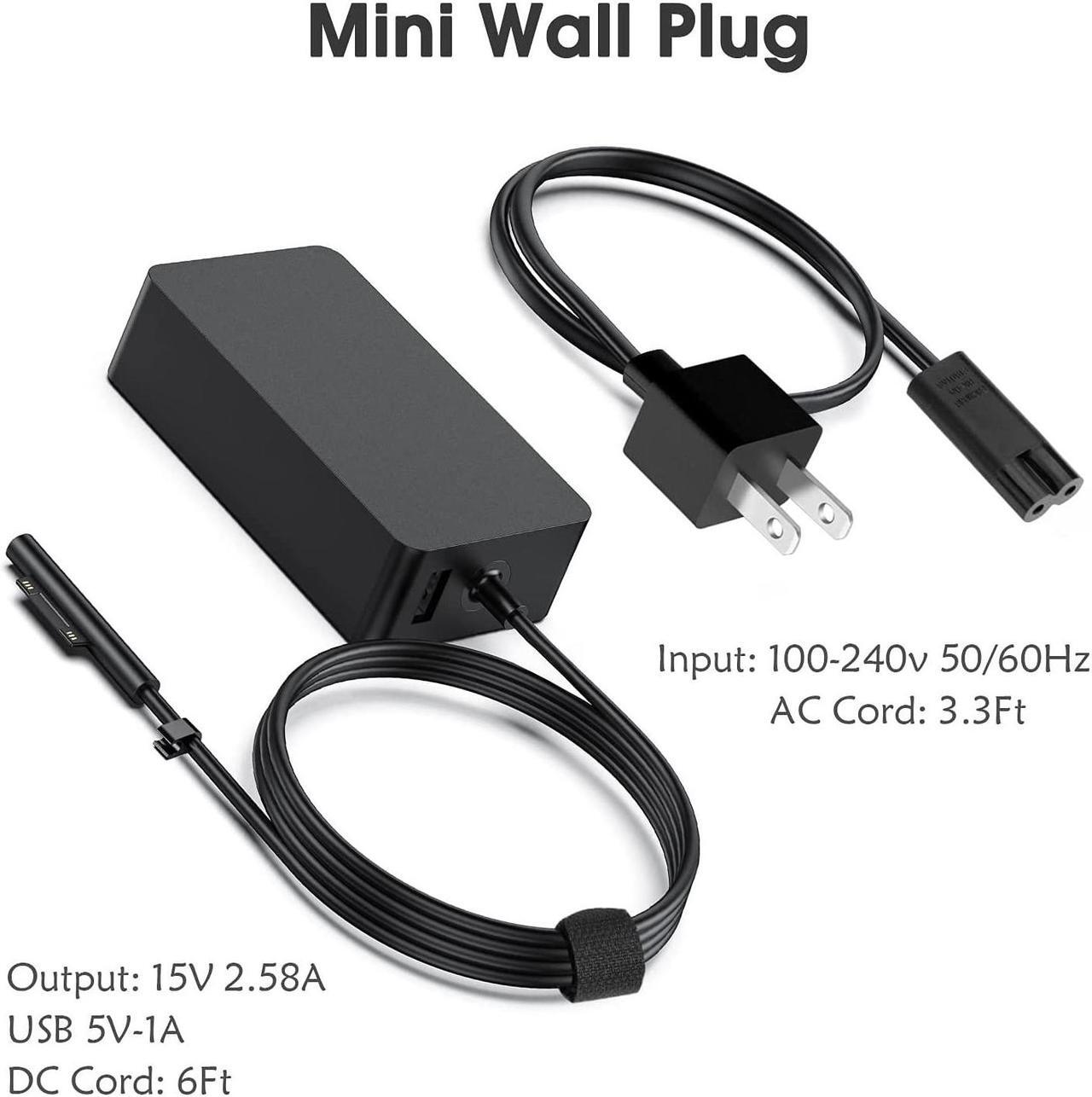 Alt view image 7 of 7 - Surface Charger, 44W 15V 2.58A Power Supply Adapter Charger for Microsoft Surface Pro 3/4/5/6/7, Surface Book, Surface Go 1/2, Surface Laptop, with 6FT DC Power Cord