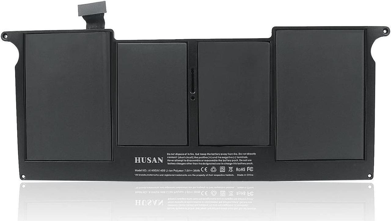 Alt view image 3 of 7 - HUSAN New A1495 A1406 Laptop Battery Compatible for MacBook Air 11 inch A1370 (Mid 2011) A1465 (Mid 2012 Mid 2013 Early 2014 Early 2015) fits MC968 MD223 MD711 020-7376-A 020-7377-A (Black-1)