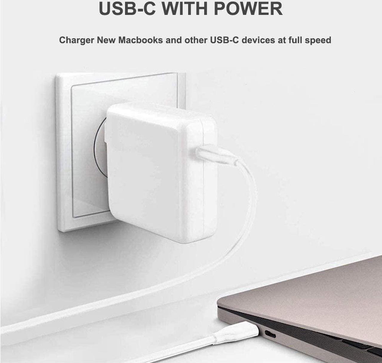 Alt view image 3 of 6 - Mac Charger 61W USB C Power Adapter Compatible with MacBook Pro 13 Inch 2020 2019 2018 2017 MacBook Air 13 Inch Include Cable