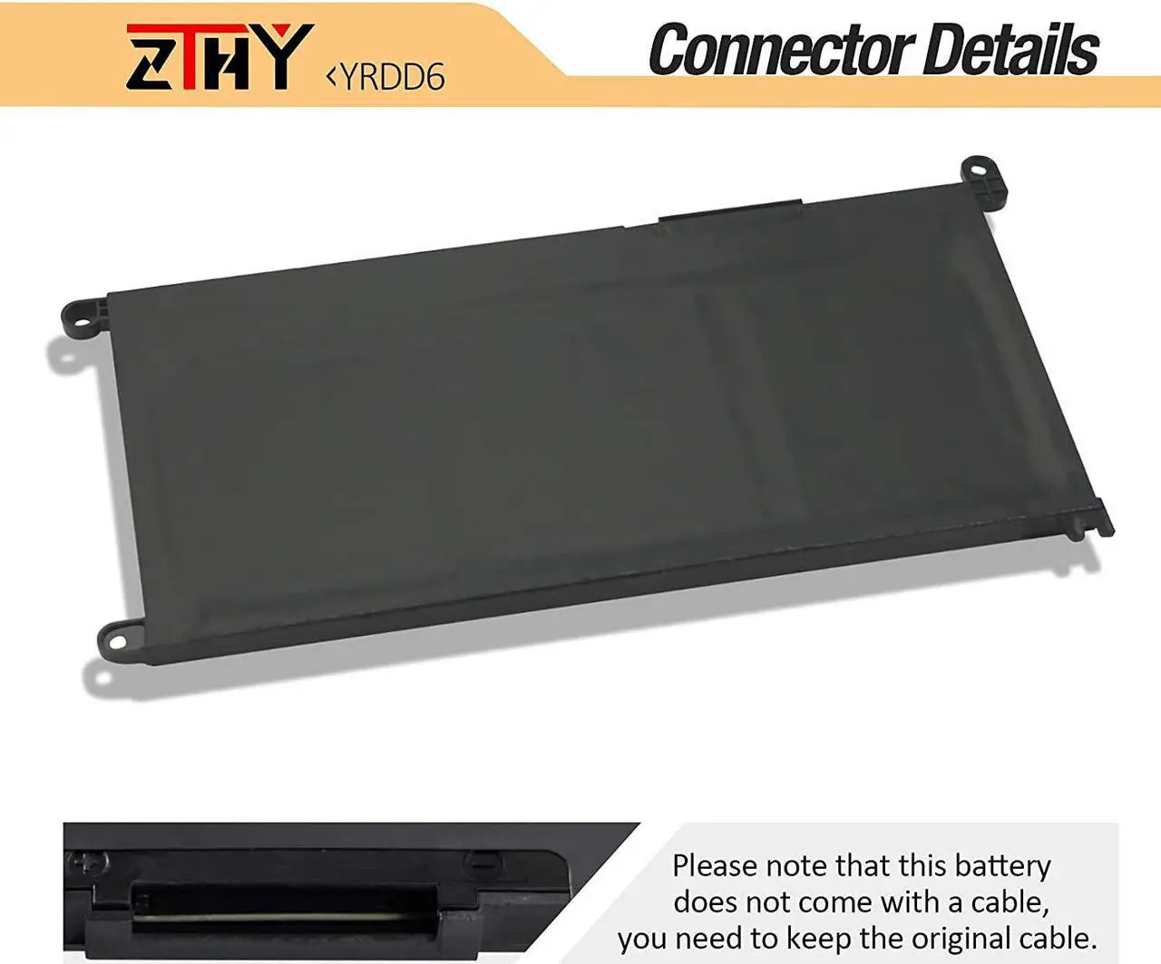 Alt view image 5 of 7 - YRDD6 Laptop Battery for Dell Inspiron 5482 5485 5488 5491 3310 2-in-1 7586 3493 3582 3593 3793 5493 5585 5593 5480 5590 5591 5594 5598 15 3583 3584 Vostro 3491 5481 5581 5490 1VX1H VM732 11.4V 42Wh