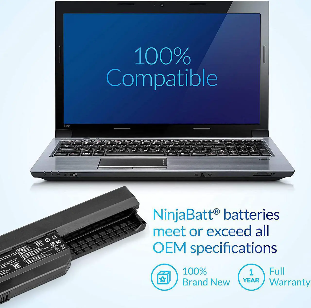 Alt view image 4 of 7 - NinjaBatt Battery for Asus K53E A32-K53 A41-K53 X44H A53S A53U X53U X53E X54C K53S K53SV A53E X53S X54H 07G016H31875 A43S K53SD A53 A54 K53 A54C A42-K53- High Performance [6 Cells/4400mAh/48Wh]