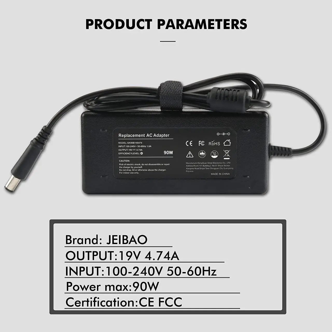 Alt view image 4 of 7 - 90W 19V AC Adapter Power Supply Cord Laptop Charger for HP Pavilion Dv4 Dv6 Dv7 G50 G60 G60T G61 G62 G72 2000; HP Compaq 2230s 2510p 2710p 6510b 6515b 8510p 8510w