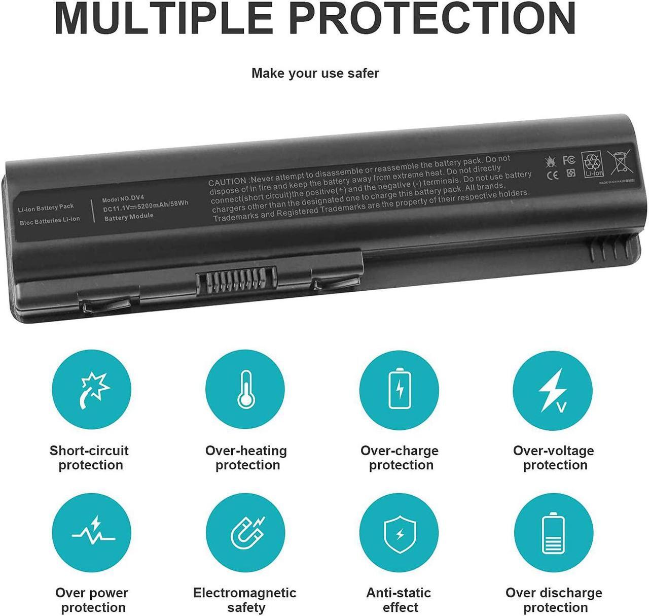 Alt view image 2 of 7 - Spare 484170-001 484172-001 498482-001 484170-002 HSTNN-CB72 Battery for HP Pavilion DV4-2040US DV5-1010 CQ40 CQ45 CQ50 CQ60 EV06 KS524AA 462889-141 462890-542 484171-001 485041-001 497694-001