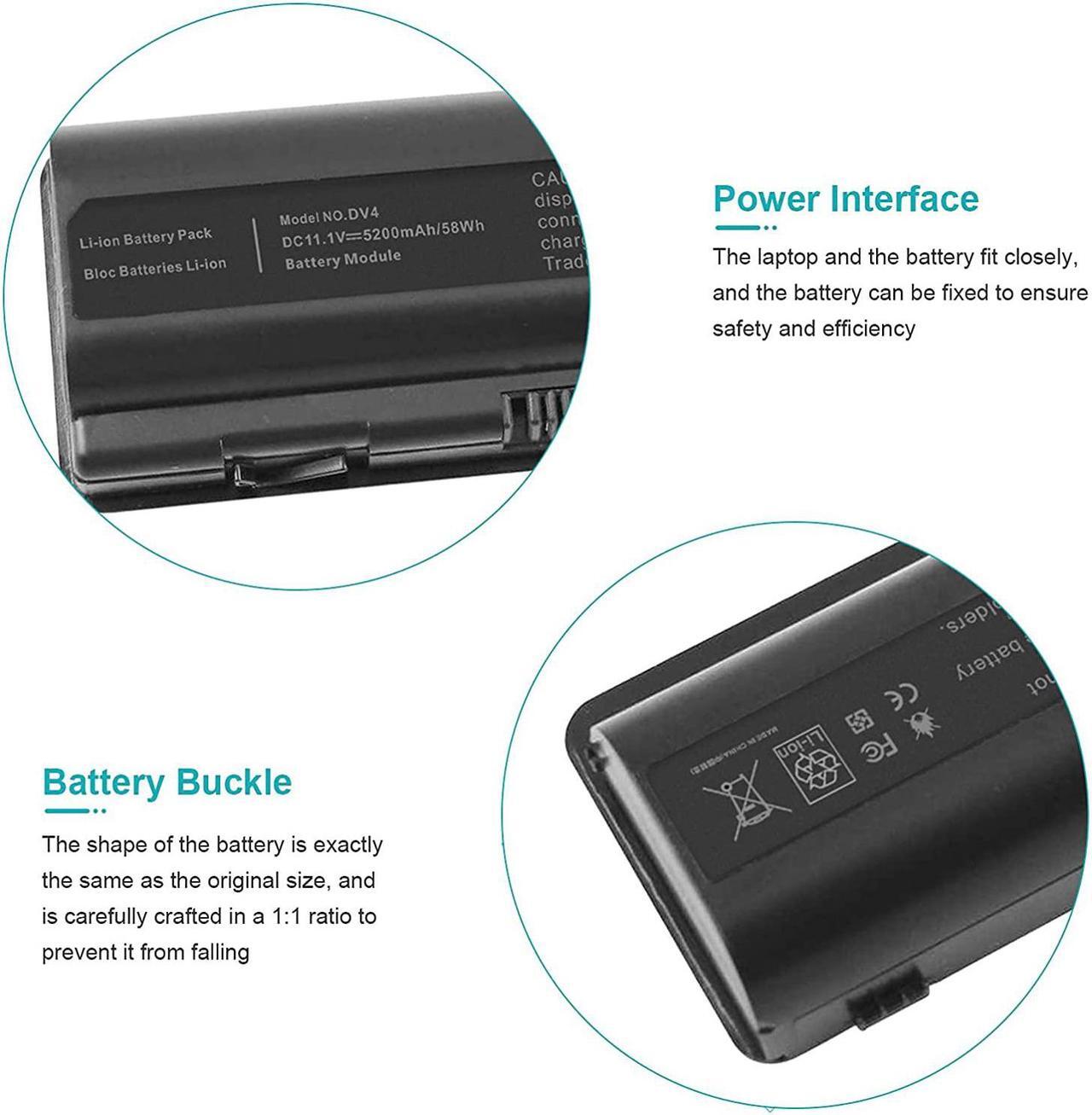 Alt view image 3 of 7 - Spare 484170-001 484172-001 498482-001 484170-002 HSTNN-CB72 Battery for HP Pavilion DV4-2040US DV5-1010 CQ40 CQ45 CQ50 CQ60 EV06 KS524AA 462889-141 462890-542 484171-001 485041-001 497694-001
