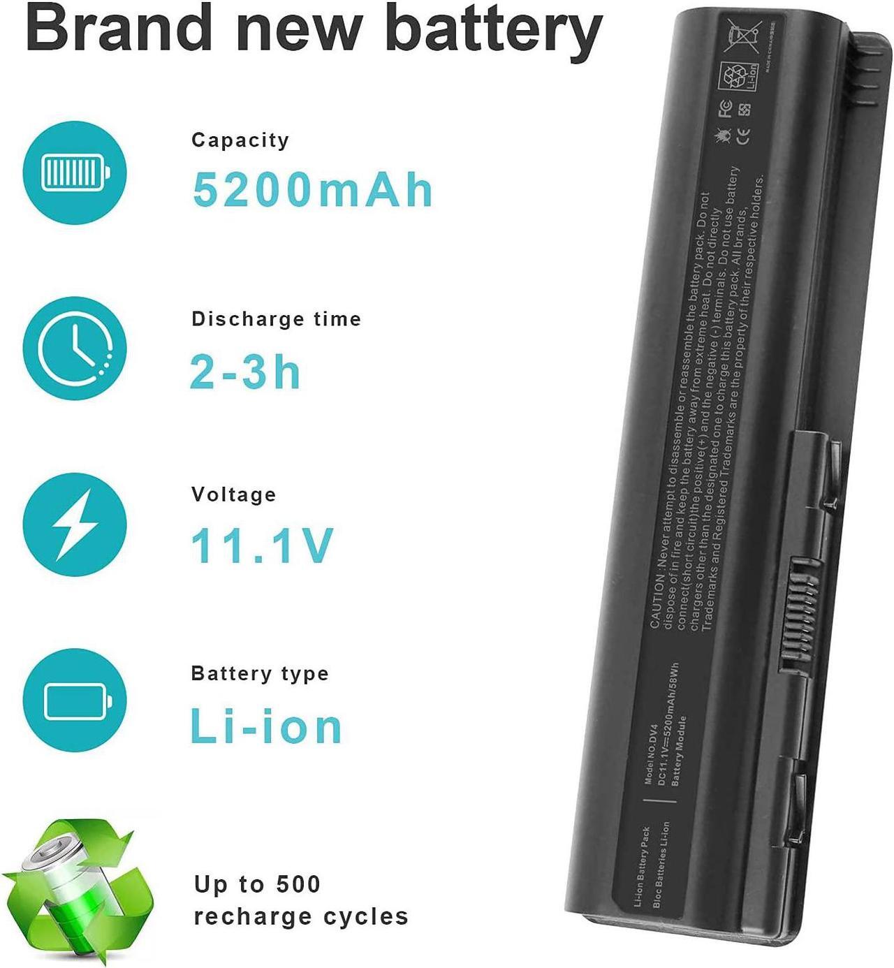 Alt view image 4 of 7 - Spare 484170-001 484172-001 498482-001 484170-002 HSTNN-CB72 Battery for HP Pavilion DV4-2040US DV5-1010 CQ40 CQ45 CQ50 CQ60 EV06 KS524AA 462889-141 462890-542 484171-001 485041-001 497694-001